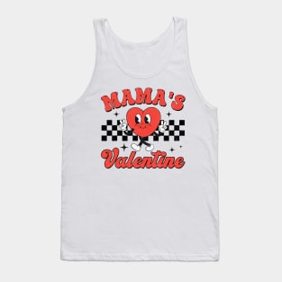 Retro Groovy Mama is My Valentine Cute Heart Boys Girls Kids Tank Top